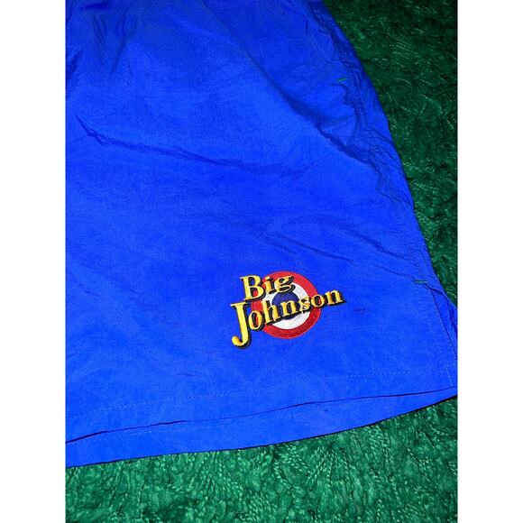 Vintage Big Johnson Nylon Blue Shorts Bottoms VTG L Large Rare - Picture 2 of 7